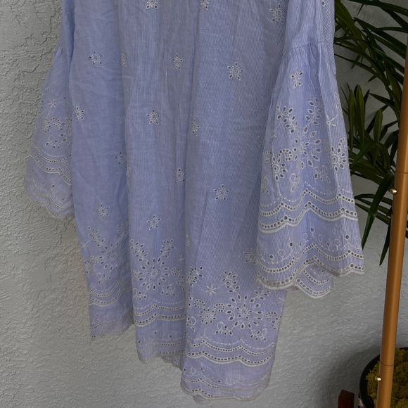 NWT Anthropology Bell Sleeves Shirt by Kyla Seo Soft Eyeleted Cotton Sz Small - Picture 7 of 16